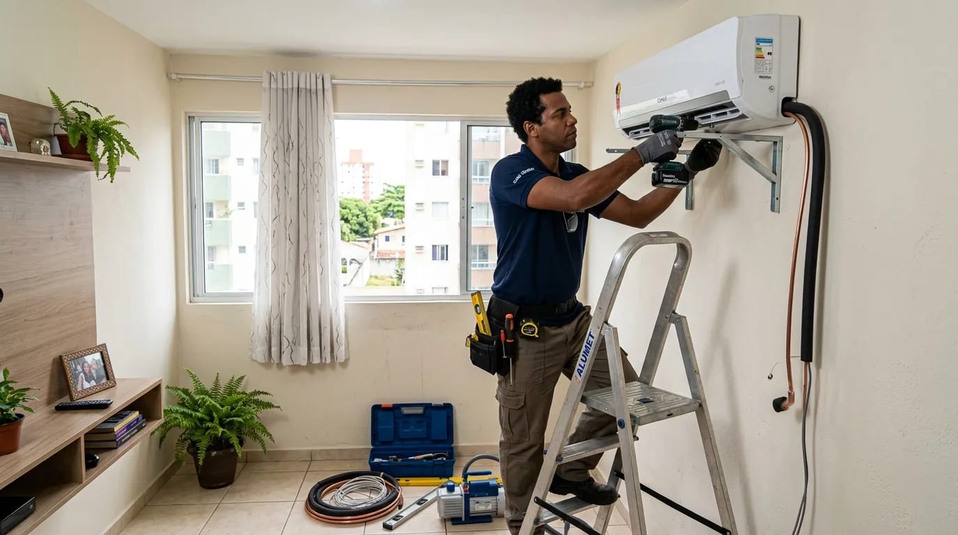 Instalação de ar-condicionado split em Taubaté‑SP
